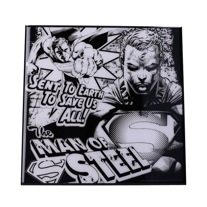 DC Comics: Superman 'The Man of Steel' Grayscale 32cm Crystal Clear Picture Art