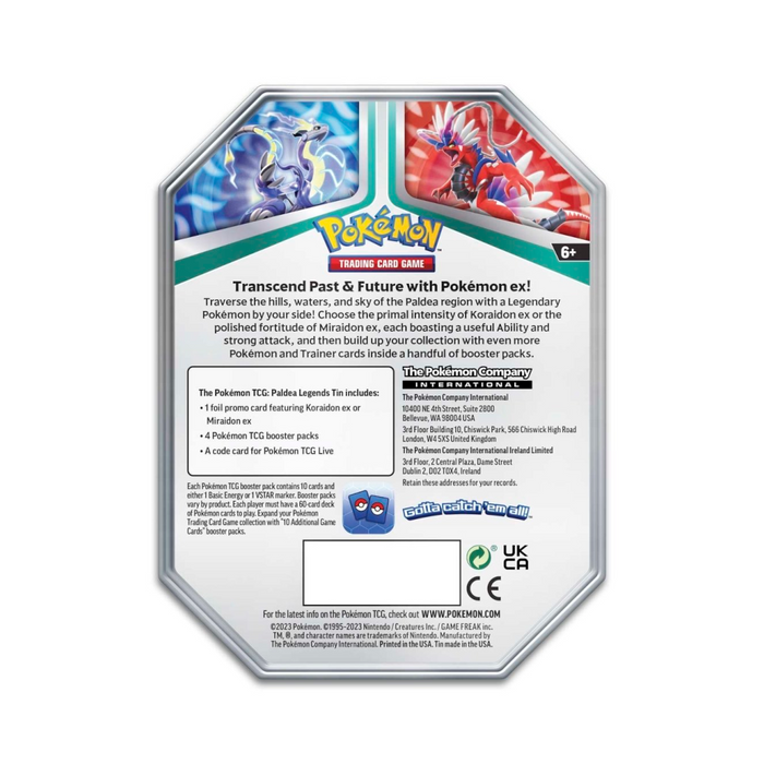 Pokémon TCG: Paldea Legends Tin (Koraidon ex)