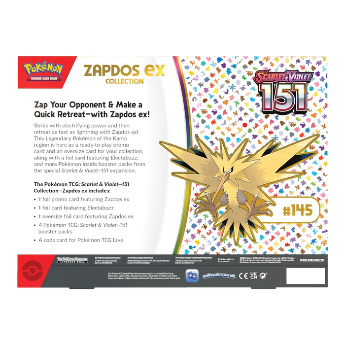 Pokémon TCG: SV 151 Zapdos ex Collection Box