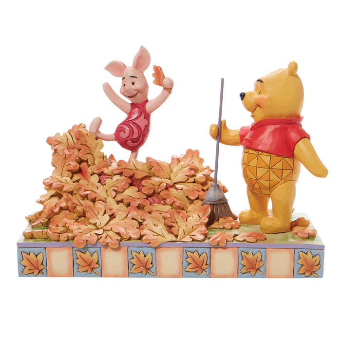Winnie the Pooh: Pooh & Piglet 'Jumping into Fall' Disney Traditions Figurine