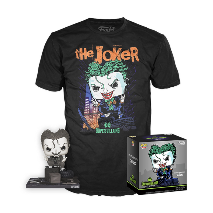 DC Super-Villains: The Joker (Hush) B&W Special Edition Deluxe Pop! & Tee Collectors Box