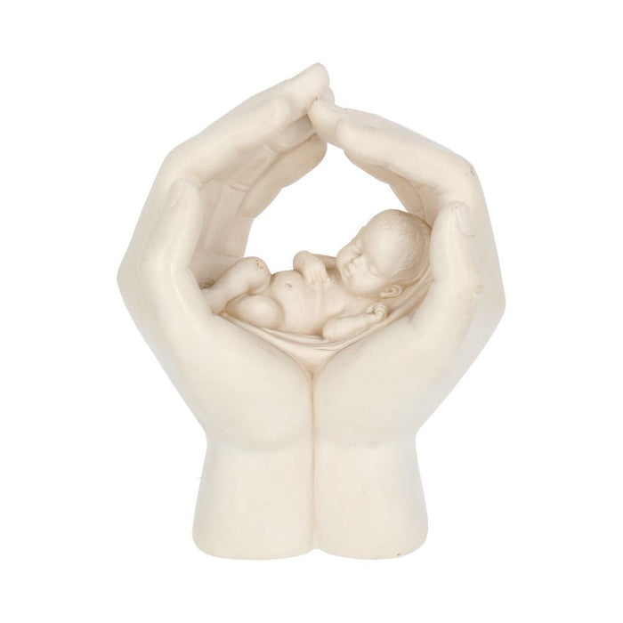 Nemesis Now: 'Shelter' 17.5cm Baby in Cradled Hands Figurine