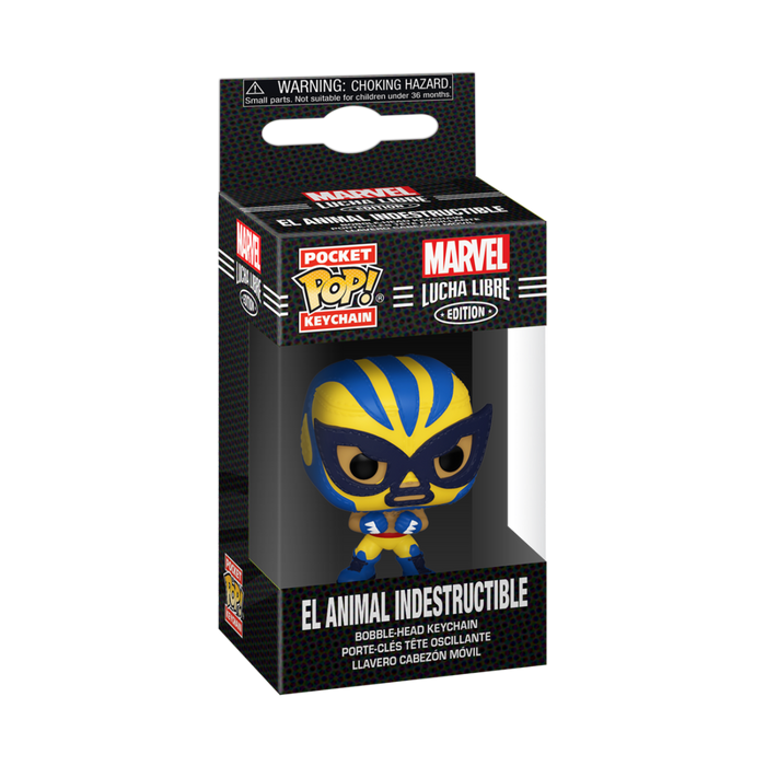 Marvel Lucha Libre: El Animal Indestructible (Wolverine) Pocket Pop! Keychain